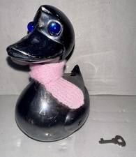 Rare Vintage Denmark Silver Plate Duck Bank Complete with Key picture
