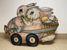 Rare Vintage Masterpiece 2005 Bonnie Barrett Signed Boardwalk Easter Egg Bunny picture