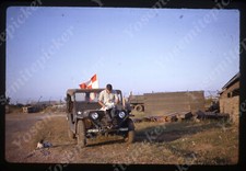 sl94 Original slide 1960's Vietnam Jeep 82nd MED DET HA Dog 806a picture