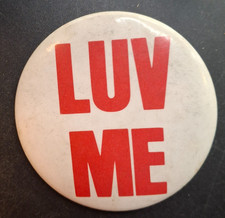 Vintage LUV ME 1970s Pinback Button Pin picture