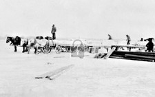Cutting Ice On Missouri River Aberdeen South Dakota SD - Reprint picture