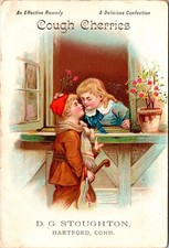 Vintage Adorable Boy & Girl D.G Stoughton Hartford, CT  Quack Remedy Trade Card picture
