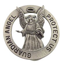 Religious Gifts Guardian Angel Protect Us Pewter Auto Car Visor Clip ,1 3/4 Inch picture