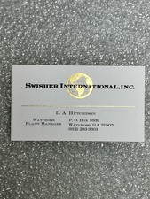 Vintage Business Card: Swisher International, Waycross Plant Manager picture