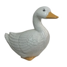 Vintage Scioto 1987 Ceramic White Goose Figurine Farmhouse Country Decor picture