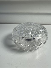 Vintage 4.5” Round Keepsake 24% Full Lead Crystal Trinket Box picture