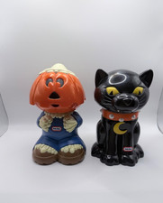 Vintage Little Tikes Halloween Flashlight Lot Black Cat Pumpkin Scarecrow READ picture