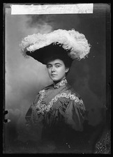 Photo:E.C. Alexander Portrait Woman Large Feather Hat Studio Photo picture