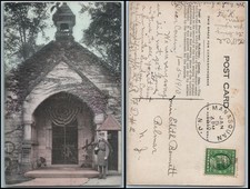 1910 William McKinley Tomb Canton Ohio Postcard Soldier Guard Manasquan Cancel picture