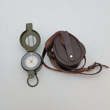 FRANCIS BARKER M-88 Prismatic Military Compass M88 Mils Olive Drab w/ Leather Ca picture