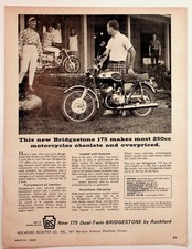 1966 Bridgestone 175 Dual-Twin Motorcycle Vintage Print Ad Rockford picture
