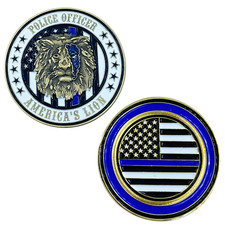 BB-009 America's Lion Thin Blue Lion Police Challenge Coin National Law Enforcem picture