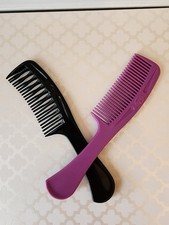 Vintage Lot 2 Goody Wide Tooth Super Comb Detangling Black Fuscha Pink picture