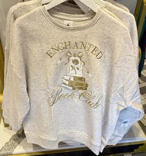2026 Disney Parks Enchanted Book Club Sweatshirt S Pullover Embroidered Belle picture