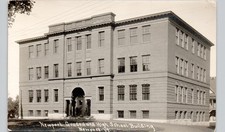 GRADED & HIGH SCHOOL BLDG newport vt c1910 postcard vermont real photo rppc picture