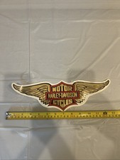 Vintage Harley Davison Wings Logo Sticker Decal Biker Motorcycle 12.5” x 4” Rare picture