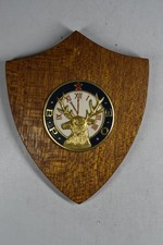 Vintage Royal Order of Elk BPOE Deer Stag Profile Wood Plaque Wall Decor Clock picture