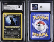 Pokémon 2001 Neo Discovery 1st Edition Holo Umbreon 13/75 CGC 8 💫 Moon Swirl picture
