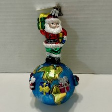 Vintage Neiman Marcus Christmas ornament Poland Santa Earth 2004 Butterfly NWT picture