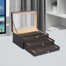 36 Slot Pu Leather Fountain Pen Display Box Organizer with Drawer picture