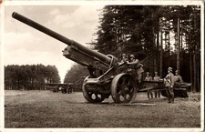 Vintage 1938 WW2 German Wehrmacht RPPC Military Field Artillery Cannon Howitzer picture