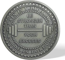 Inspirational No Pain No Gain Challenge Coin - Motivational Token Fitness Gift picture