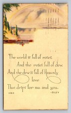 Postcard Congratulations The World is Full of Roses Poem by Riley 1921  B879 picture