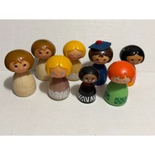 Vintage 1970s Avon Small World Doll Bottles Lot of 8 Figural Decanters picture