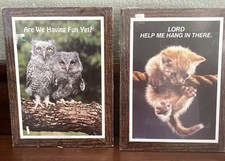 2-Vintage Leonard Lee Rue Plaques- “Having Fun Yet