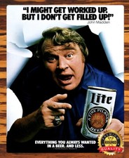 Miller Lite John Madden Premium Aluminum Metal Sign 11 x 14 Bar Decor Mancave picture