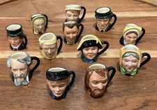 VINTAGE Royal Doulton Charles Dickens Tiny Character Jugs Complete Set 12 BOXES picture