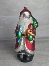 Vintage Dept 56 Mercury Handblown Glass Santa Ornament Christmas Taiwan Large 7