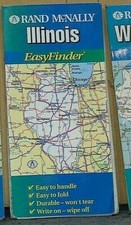 1999 Rand McNally Easyfinder Laminated Road Map of Illinois picture