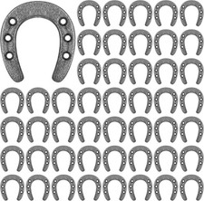 Gisafai 50 Pack 1.77 x 2 Inch Cast Iron Horseshoes for Crafts or Decorations ... picture