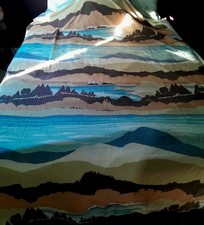 Vintage 1970s Burlington Twin Flat Sheet Mountains picture