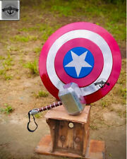 Set of 2 Captain America Shield Metal & Thor hammer Marvel Movies Replica picture