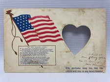 WWI Era US Flag Die-Cut Postcard 