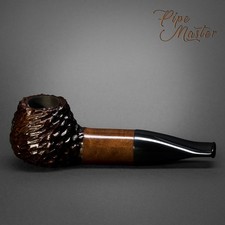Mr. Brog HAND MADE WOODEN SMOKING PIPE for TOBACCO 34 Buldog Rustic PEAR + BOX picture