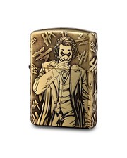 Zippo Armor Polished Brass Joker Engraved Lighter Custom Art picture