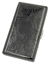 Retro Cigarette Case Victorian Style Metal Holder for Regular, King,100'S, 120'S picture