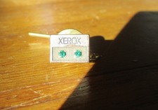 VTG  Xerox 2 Emerald Employee Service Award Tie Tack Lapel Pin picture