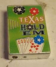 Vintage Texas Hold Em Card Deck Like Slide Lighter Non Working Novelty 2