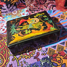 Vintage 1969 Russian Palekh Lacquer Box Signed Mikhailov Frog Princess W/ COA picture