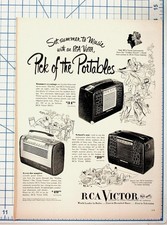 Vintage RCA Victor Pick of the Portables Radio Ad 1940s 1950s Magazine Print picture