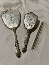 Vintage MATSON Bird Floral Vanity Dresser Set Mirror Brush Comb NEW IN BOX picture