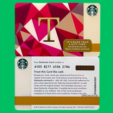 2014 STARBUCKS MONOGRAM LETTER T-Holiday Series Collection #6103 NEW picture