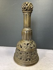 Antique Bronze Cathedral Handbell Four Evangelists Beasts Ox Eagle Lion Heavy L picture