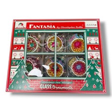 Christopher Radko Fantasia Guilded Age Glass Ornaments Set Of 6 picture