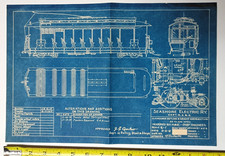 C. 1941 J.G. Brill 22E Electric Trolley Blueprint Seashore Electric Railway ME picture