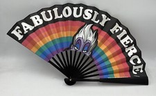 🌈Disney Pride Fabulously Fierce Úrsula Study Fan Rainbow 22” Mickey picture